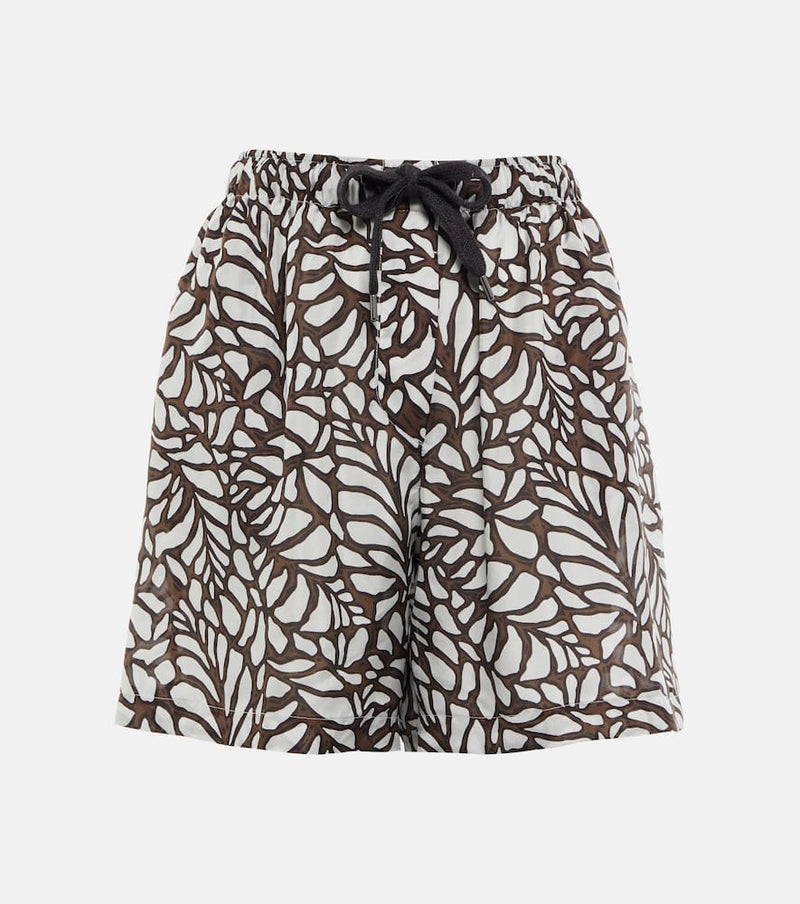 Brunello Cucinelli Printed silk shorts