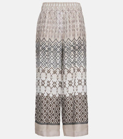 Brunello Cucinelli Printed silk wide-leg pants