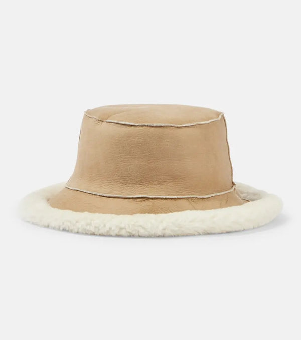 Brunello Cucinelli Reversible shearling bucket hat | LYBSTORE