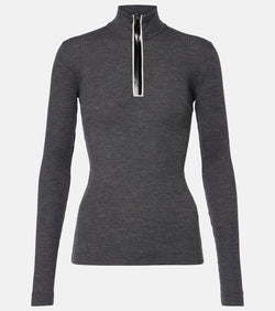 Brunello Cucinelli Ribbed-knit wool half-zip sweater