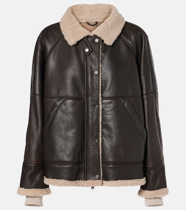 Brunello Cucinelli Shearling-lined leather jacket