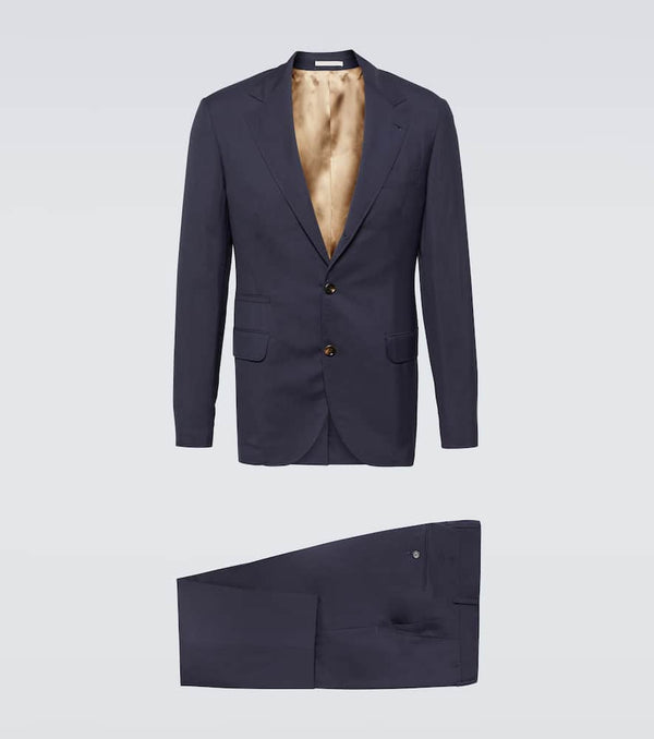 Brunello Cucinelli Single-breasted wool and silk suit | LYBSTORE