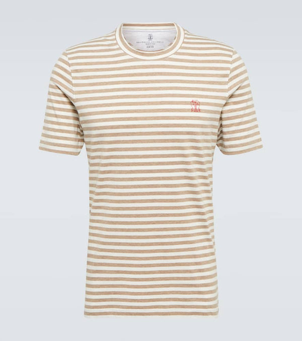 Brunello Cucinelli Striped cotton T-shirt