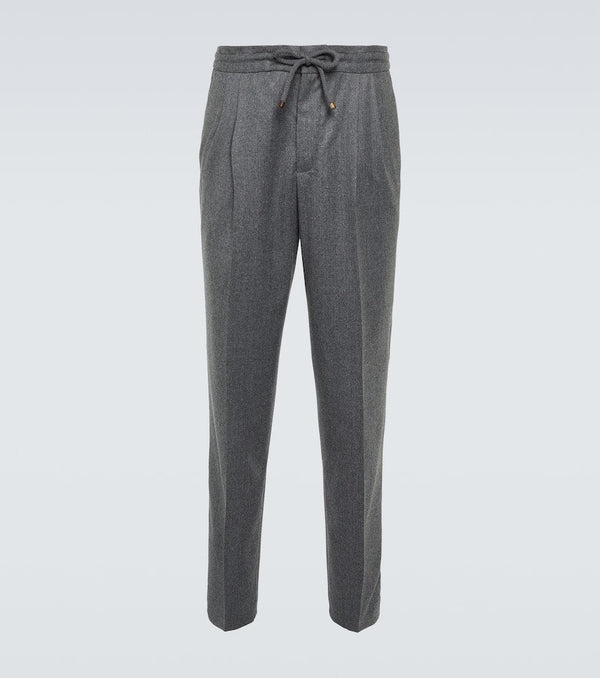 Brunello Cucinelli Virgin wool flannel tapered pants