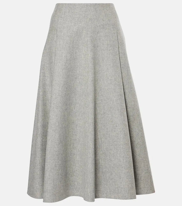 Brunello Cucinelli Wool and cashmere flannel midi skirt