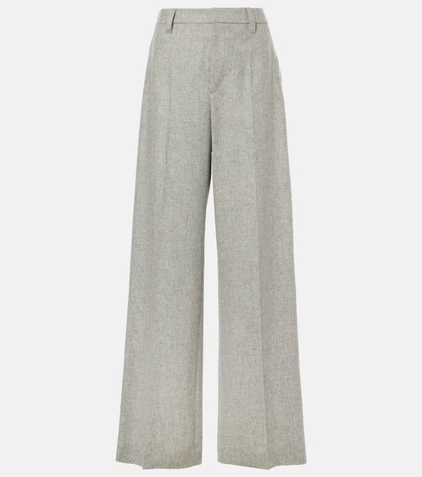 Brunello Cucinelli Wool and cashmere flannel wide-leg pants