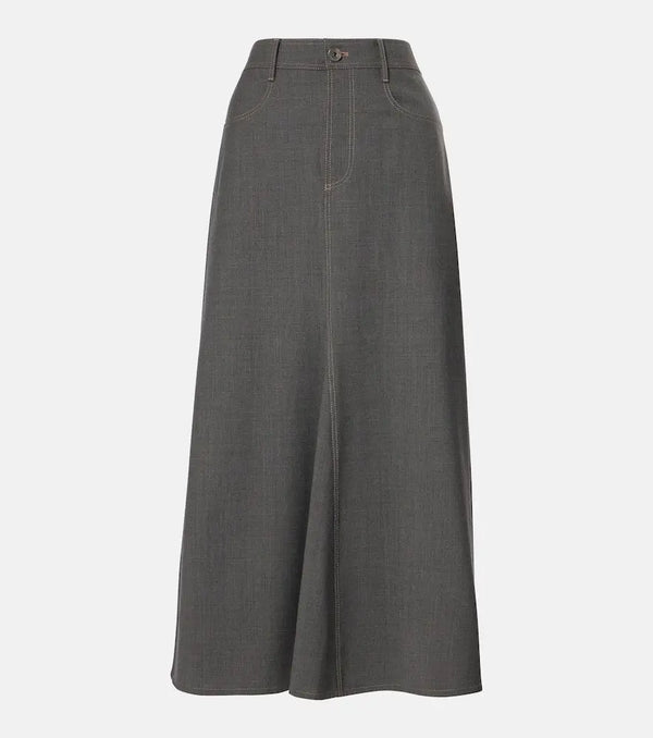 Brunello Cucinelli Wool-blend midi skirt | LYBSTORE