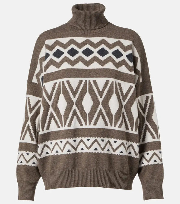 Brunello Cucinelli Wool, cashmere, and silk jacquard sweater | LYBSTORE