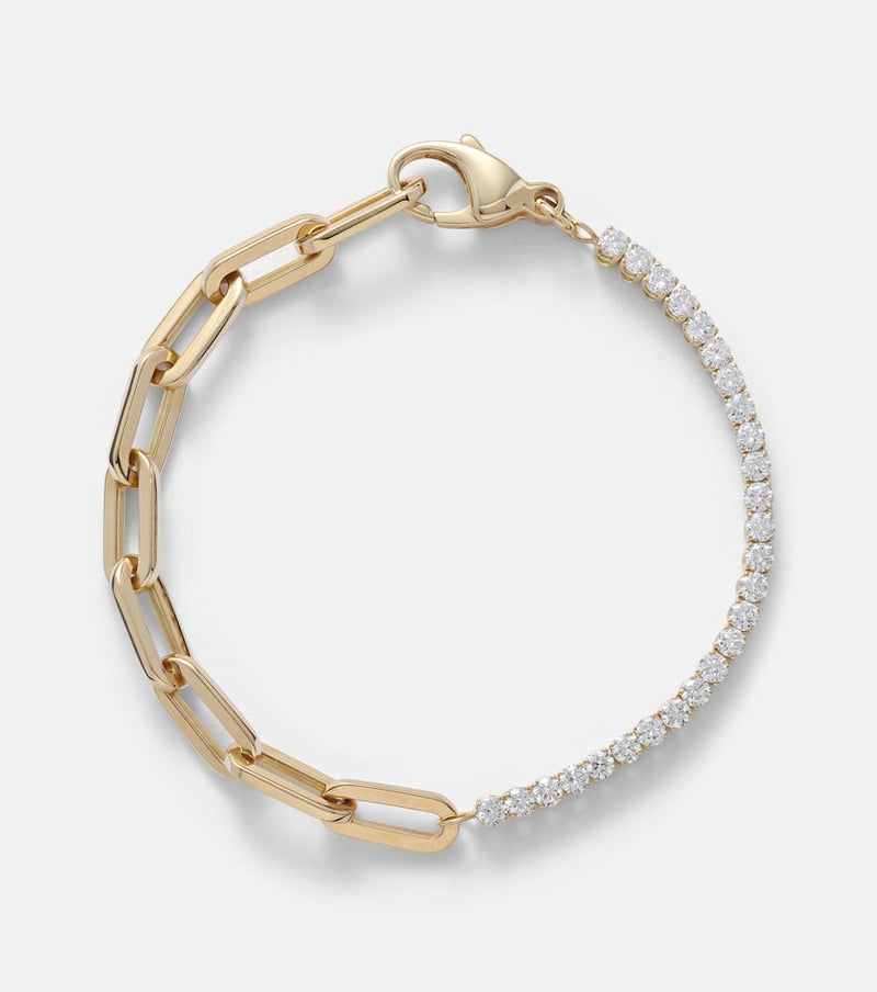 Bucherer Fine Jewellery Link 18kt gold chain bracelet with diamonds | LYBSTORE