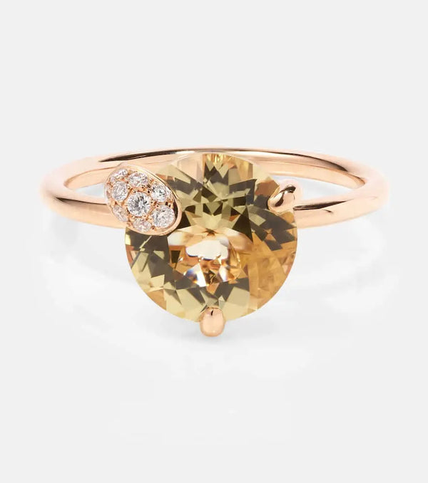 Bucherer Fine Jewellery Peekaboo 18kt rose gold ring with beryl and diamonds | LYBSTORE