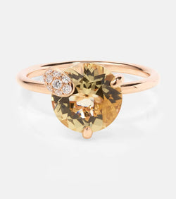 Bucherer Fine Jewellery Peekaboo 18kt rose gold ring with beryl and diamonds