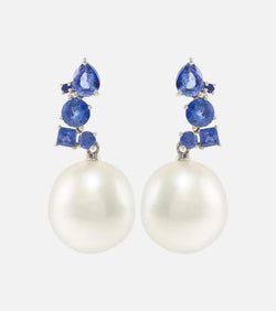 Bucherer Fine Jewellery Romance 18kt white gold earrings with sapphires and pearls | LYBSTORE