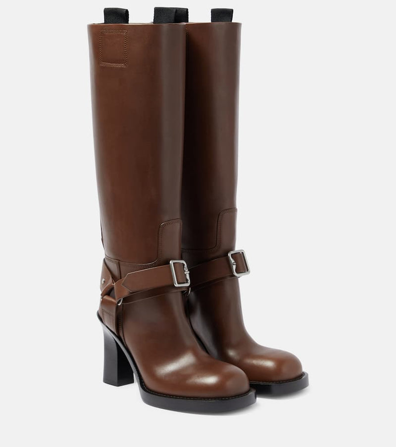 Burberry 100 leather knee-high boots