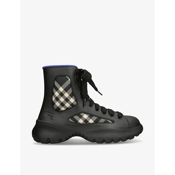 Burberry Boulder check-print rubber ankle boots