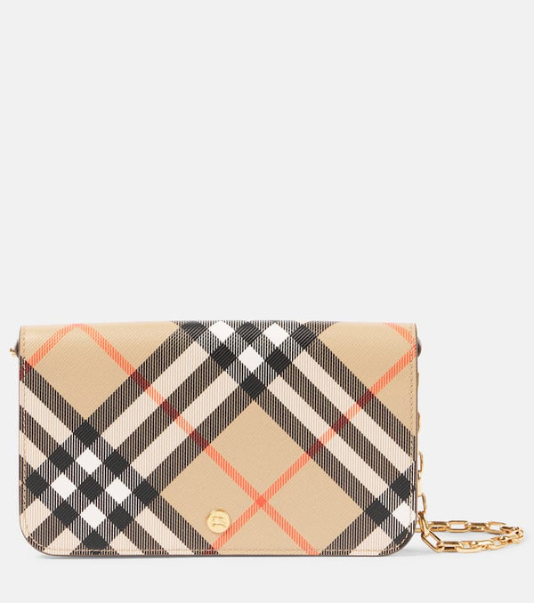 Burberry Burberry Check canvas wallet on chain