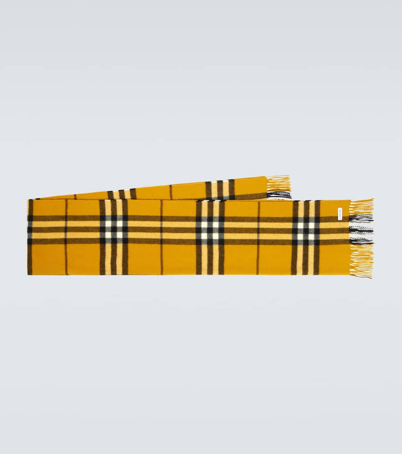 Burberry Burberry Check fringed cashmere scarf