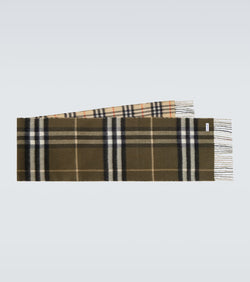 Burberry Burberry Check fringes cashmere scarf