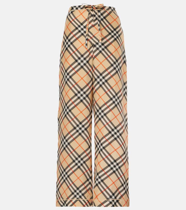 Burberry Burberry Check silk wide-leg pants