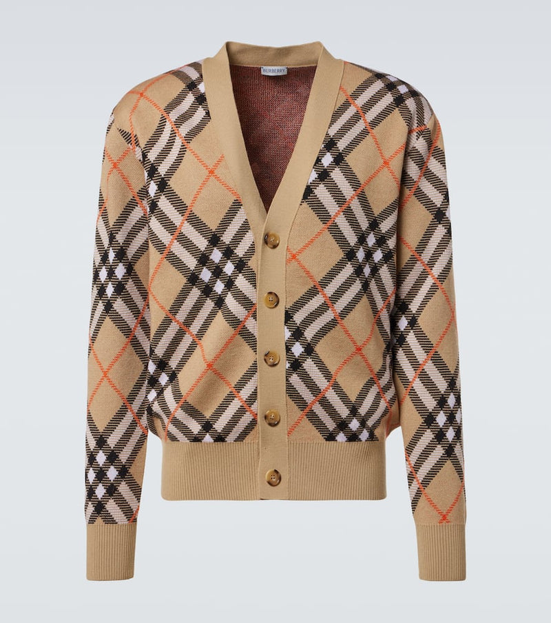 Burberry Burberry Check wool-blend cardigan