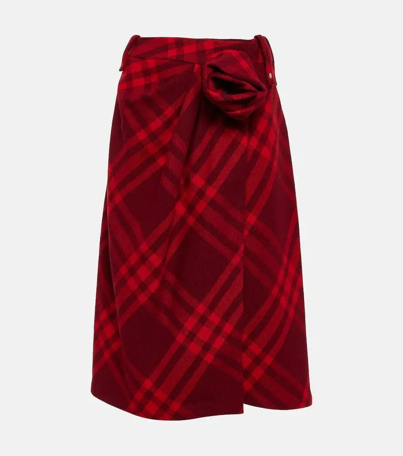 Burberry Burberry Check wool midi skirt