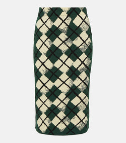 Burberry Checked cotton midi skirt