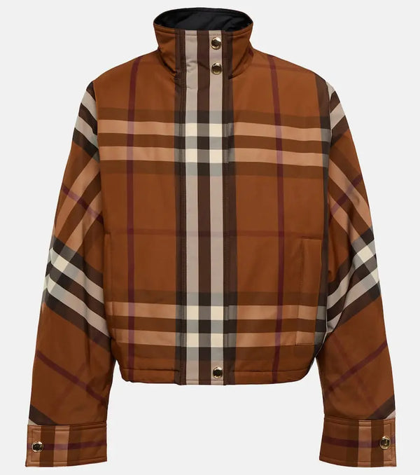 Burberry Checked funnel-neck jacket | LYBSTORE