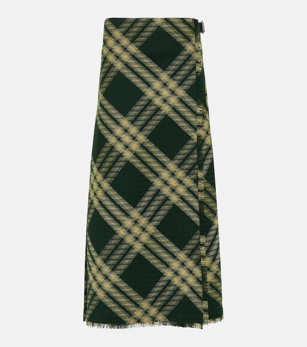 Burberry Checked high-rise wool midi skirt