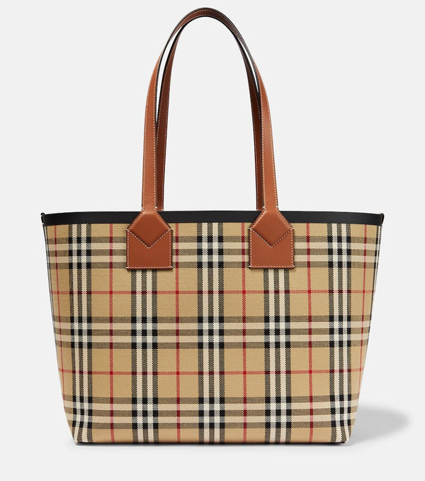 Burberry Checked jacquard cotton canvas tote bag