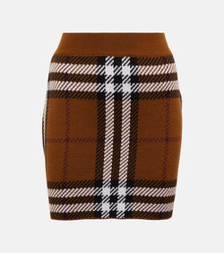 Burberry Checked jacquard wool miniskirt