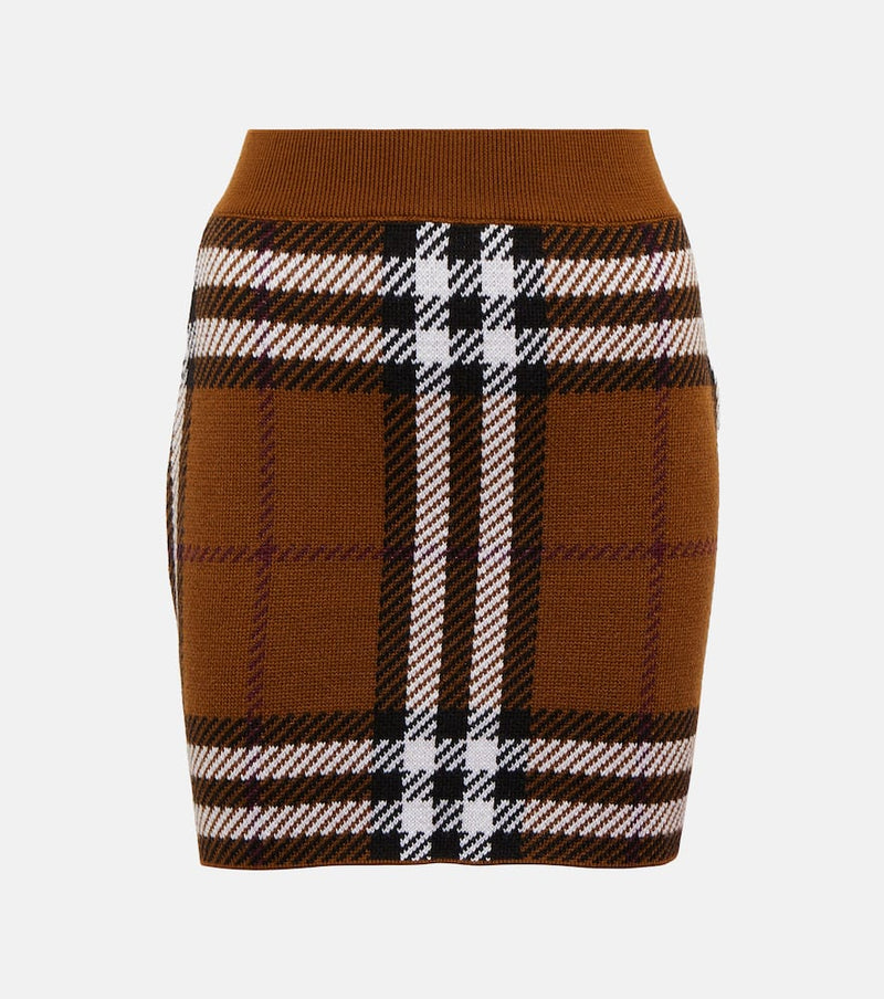 Burberry Checked jacquard wool miniskirt