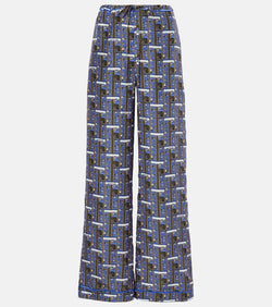 Burberry Checked silk straight pants