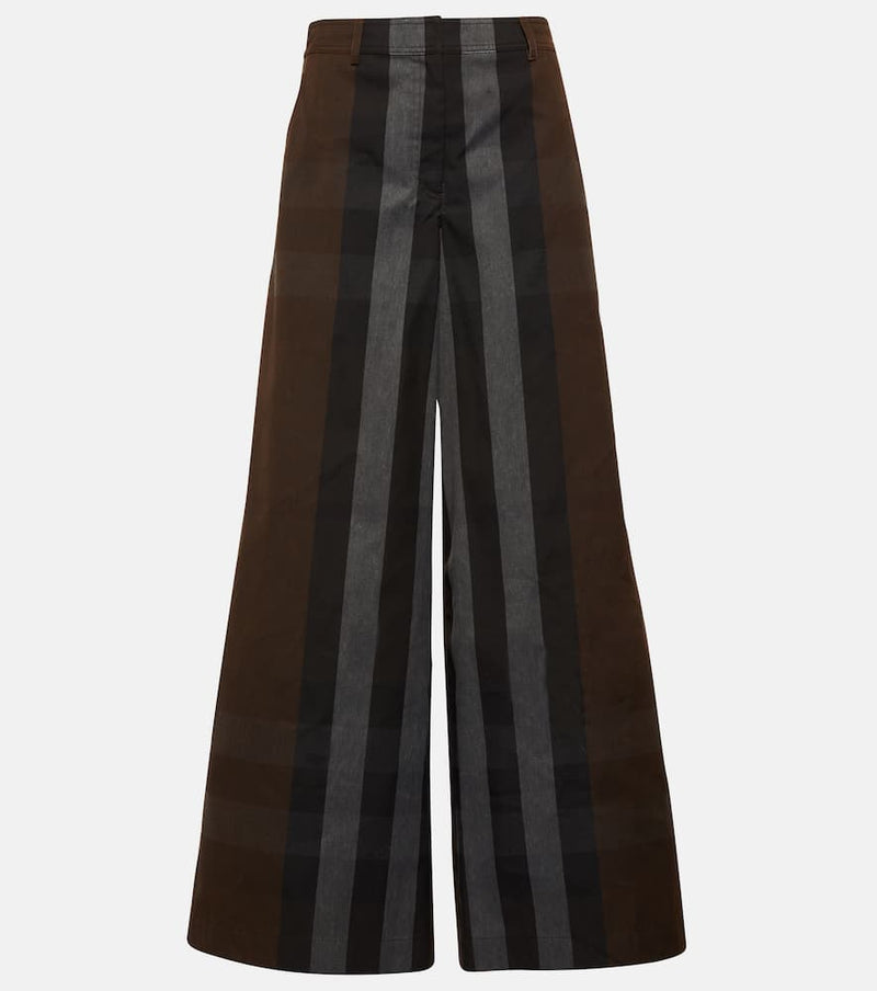 Burberry Checked wide-leg canvas pants