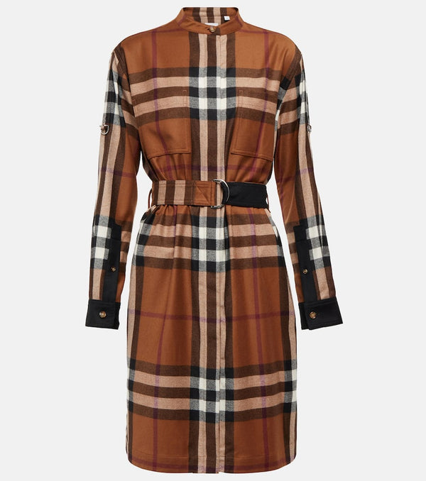 Burberry Checked wool shirt dress