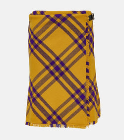 Burberry Checked wool wrap skirt