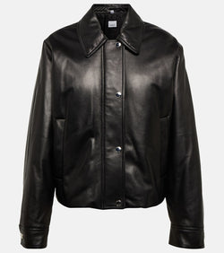 Burberry Embroidered padded leather jacket