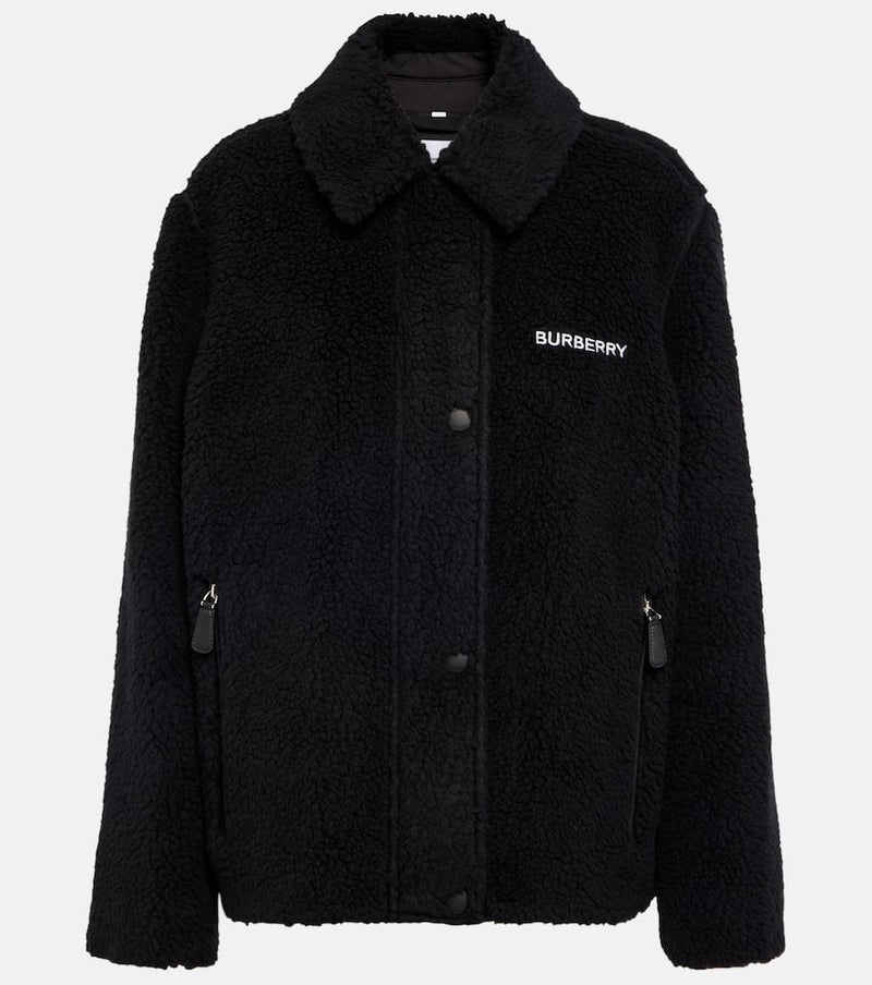 Burberry Embroidered wool-blend fleece jacket