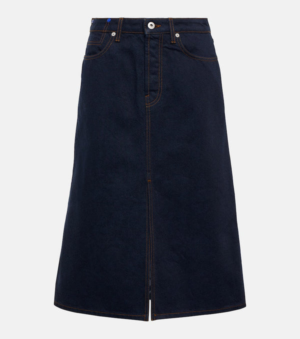 Burberry High-rise denim midi skirt