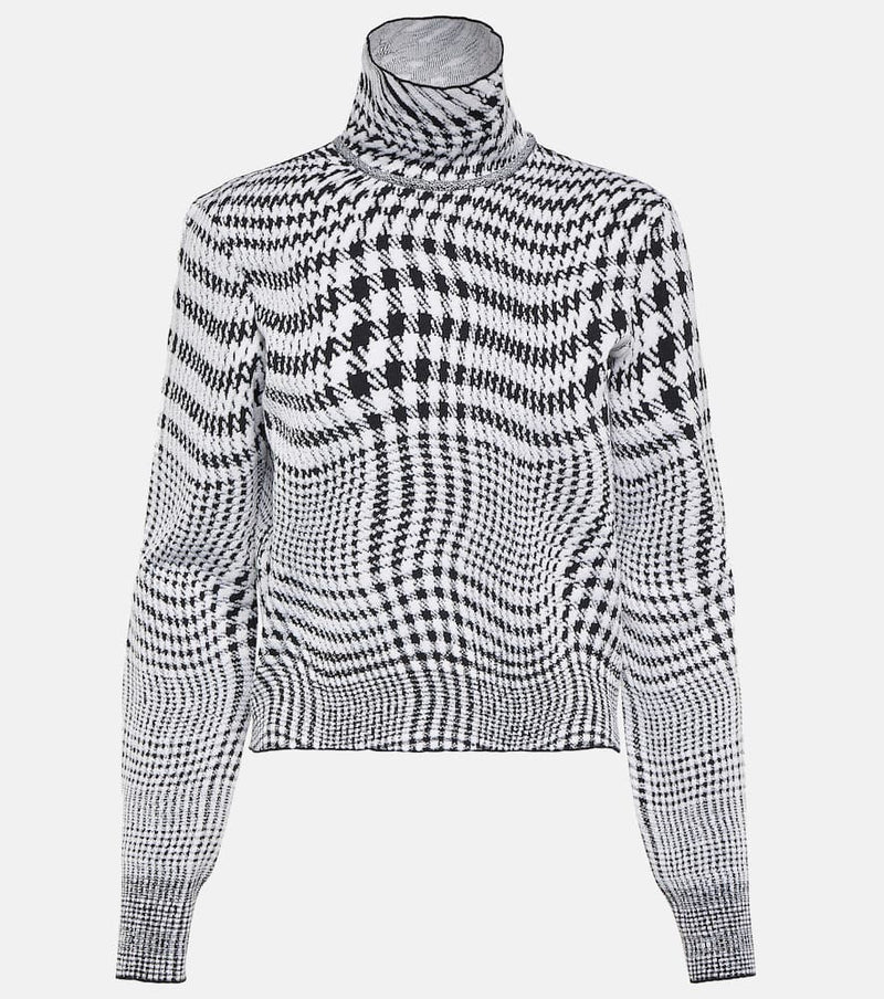 Burberry Houndstooth wool-blend turtleneck sweater