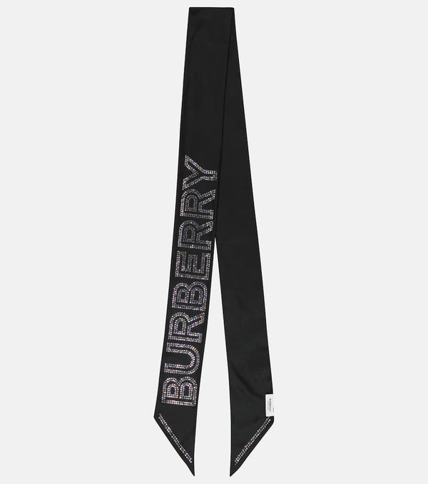 Burberry Logo embellished silk twill scarf