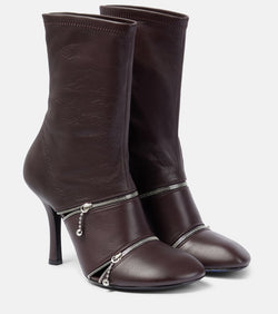 Burberry Peep leather ankle boots