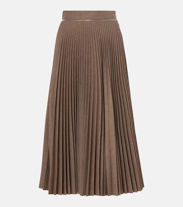 Burberry Pleated wool midi skirt | LYBSTORE