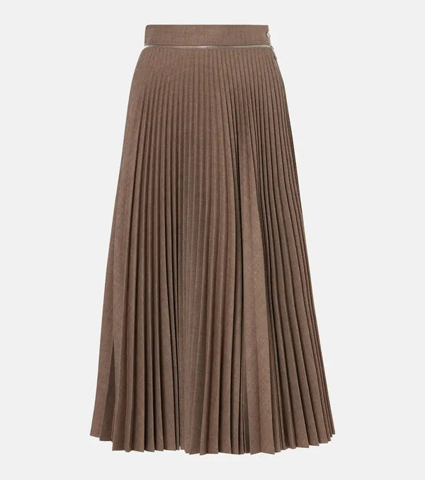 Burberry Pleated wool midi skirt | LYBSTORE