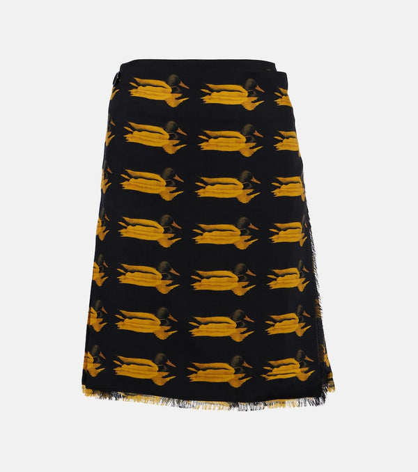 Burberry Printed wool twill miniskirt