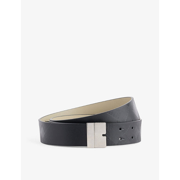 Burberry Reversible silver-tone hardware leather belt | LYBSTORE