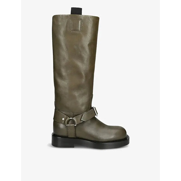 Burberry Saddle buckle-embellished leather knee-high boots