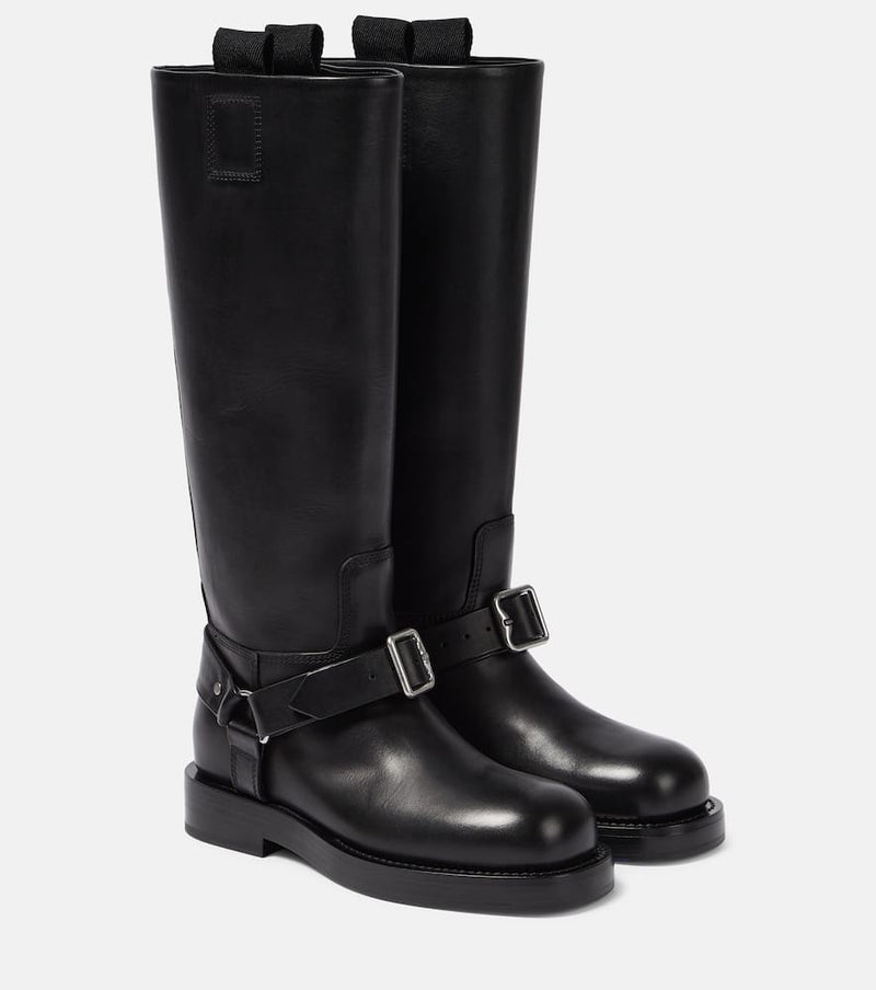 Burberry Saddle leather knee-high boots