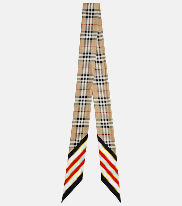 Burberry Skinny checked silk scarf