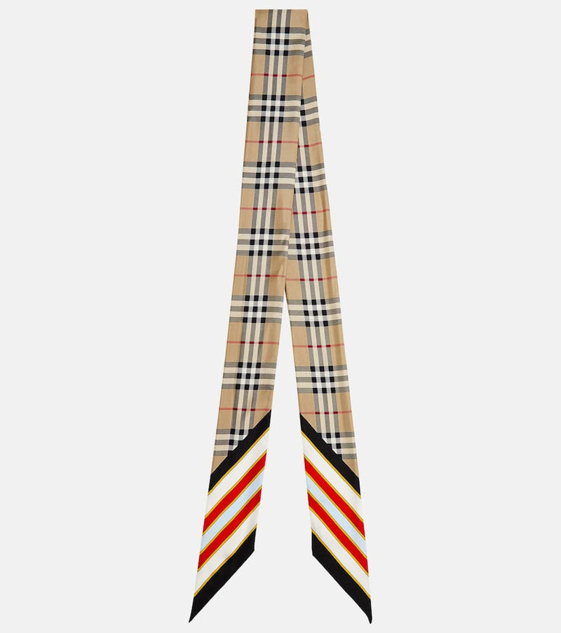 Burberry Skinny checked silk scarf