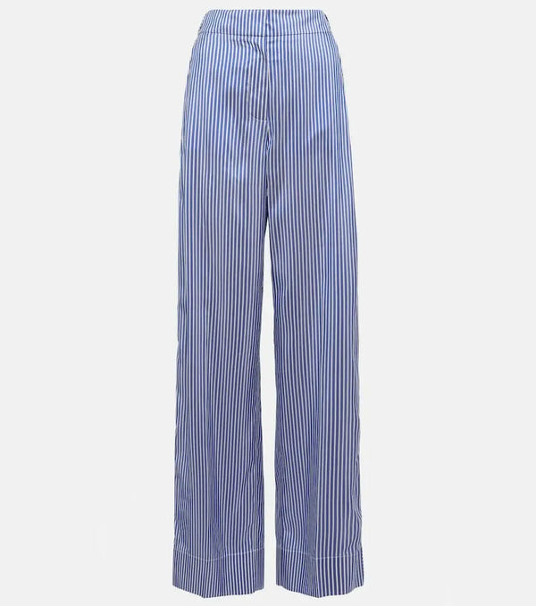 Burberry Striped high-rise silk wide-leg pants | LYBSTORE