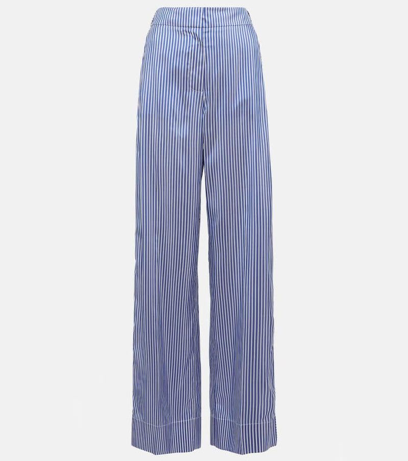 Burberry Striped high-rise silk wide-leg pants